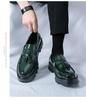Men's Plus Size Tassel Loafers - 2024 Spring/Autumn, Thick Sole, Height-Enhancing, British Business Casual Platform Leather