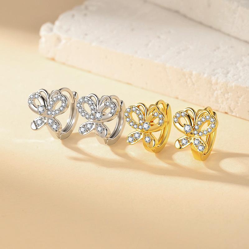European Style Zirconia Butterfly Earrings: Elegant and Versatile Women's Accessory