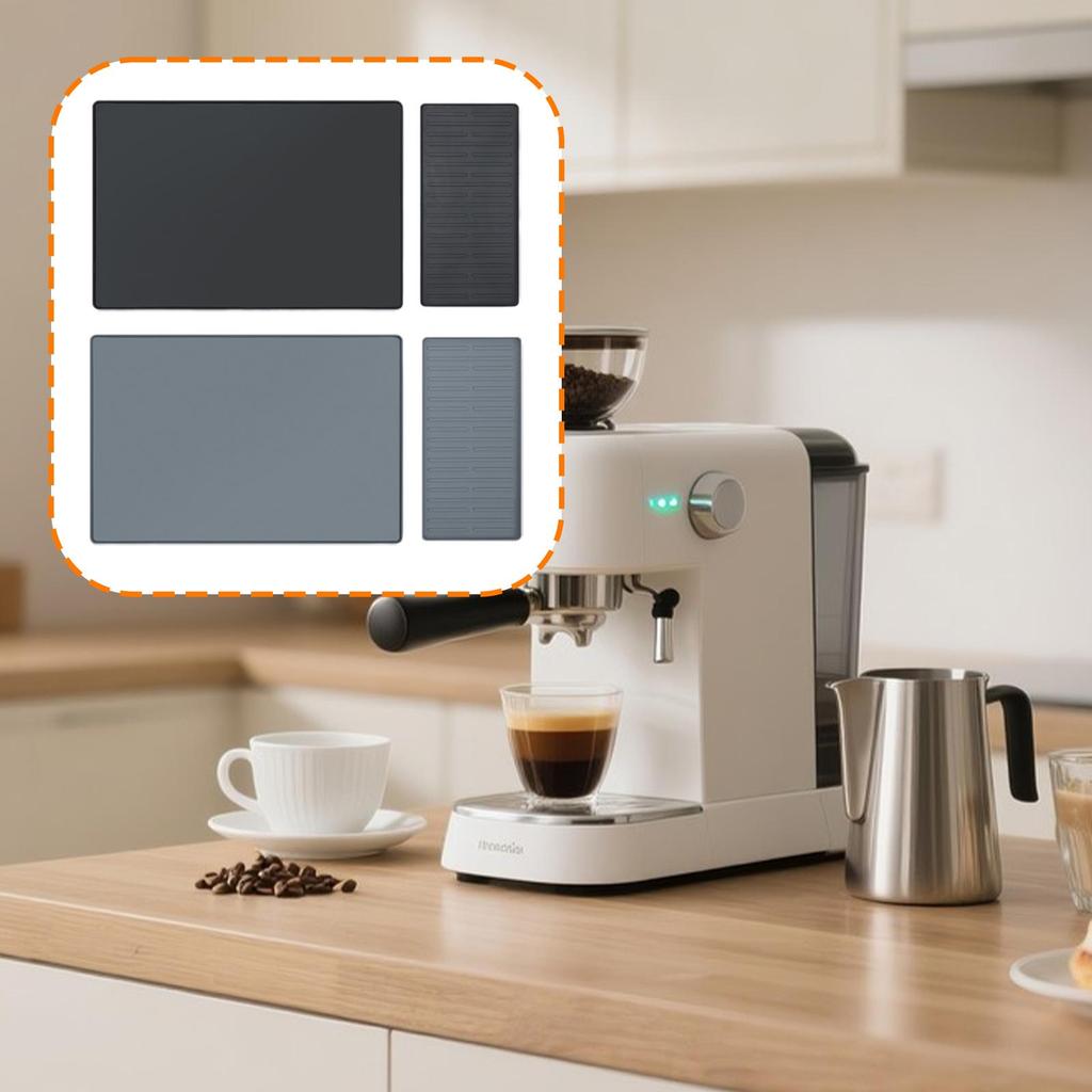 Silicone Coffee Mat Coffee Maker Mat Raised Edge with Dish Drying Pad for Potted Plants