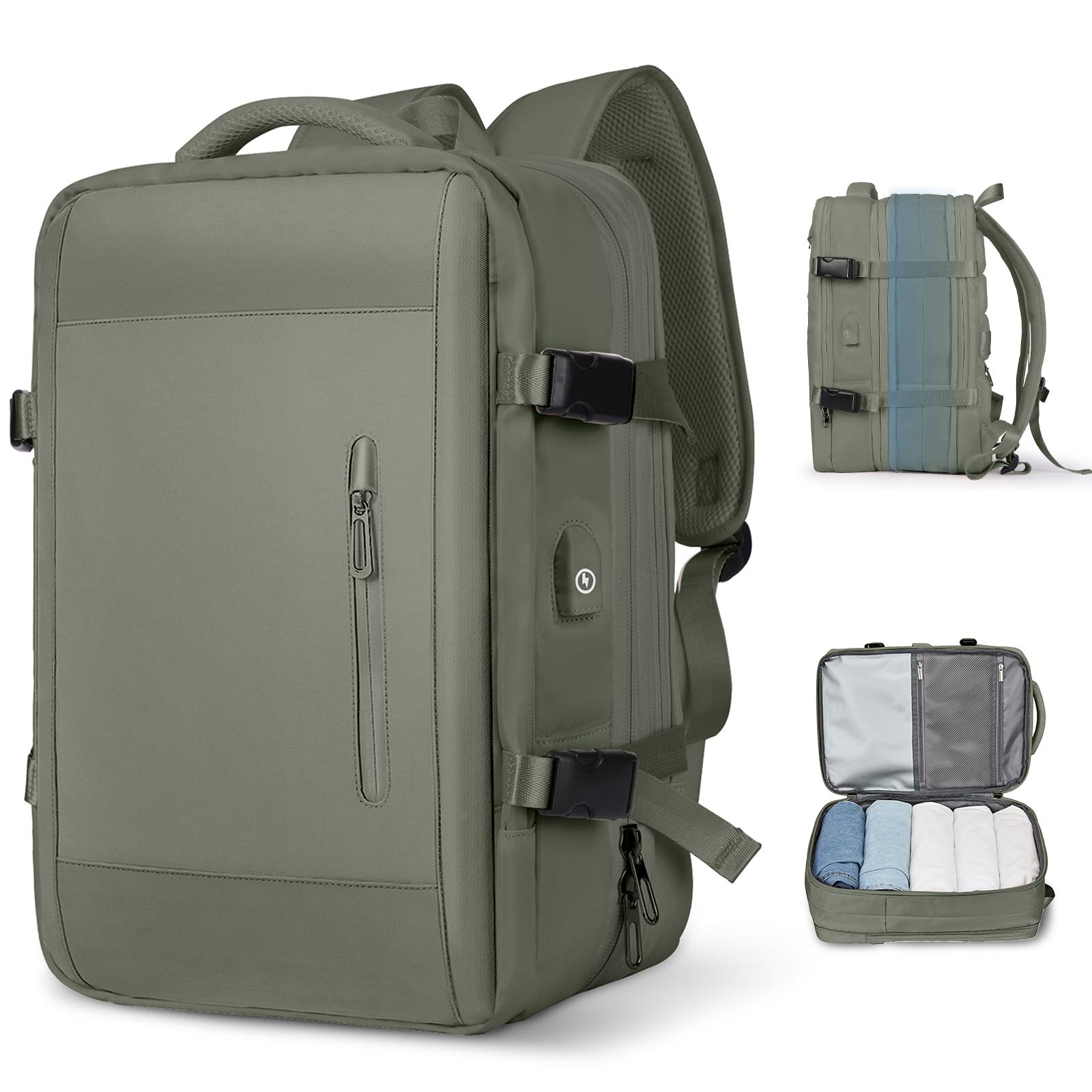 

Рюкзак для деловых поездок для мужчин, водонепроницаемый рюкзак с возможностью расширения и USB, черный рюкзак для ноутбука 15,6 дюйма для работы в колледже