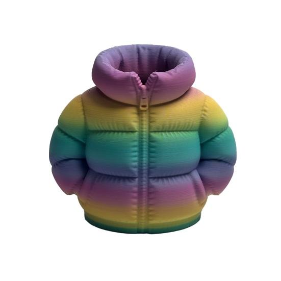 Yousheng Down Jacket Pen Holder, 3D Printed Funny Puffer Jacket Pencil Cup, Small Desk Organizer Storage Box for Home Office Desktop Decor