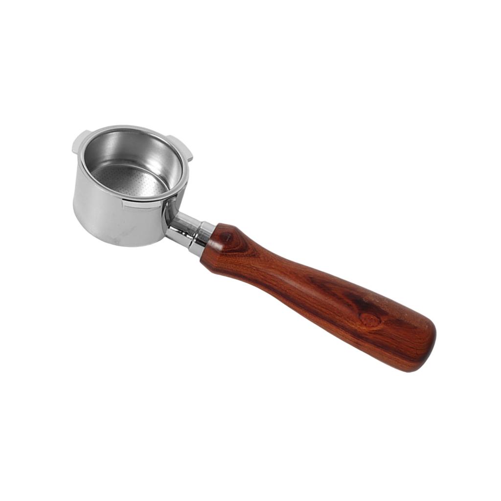 Portafiltru fără fund de 51 mm, Mâner elegant din lemn, Portafiltru de 51 mm, Unelte pentru prepararea cafelei pentru aparate espresso