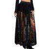 European and American women's summer new dark gothic lace sheer skirt, long skirt, gothic trending buzzword