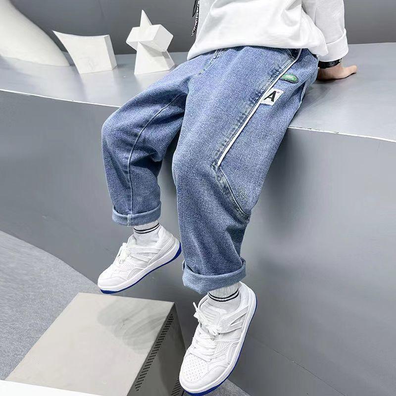 Boys' Jeans Spring and Autumn Pants Children's Loose Casual Handsome Boys' Pants Trendy