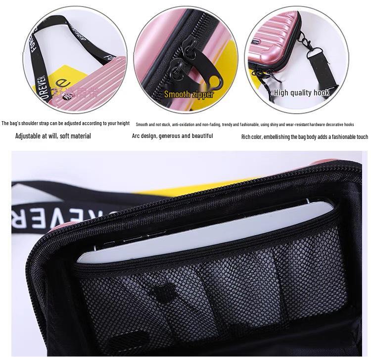 Borsa a tracolla per PC: Borsa Compatta Quadrata da Sera e da Viaggio da Donna - Guscio Rigido per Trucco e Articoli da Toeletta