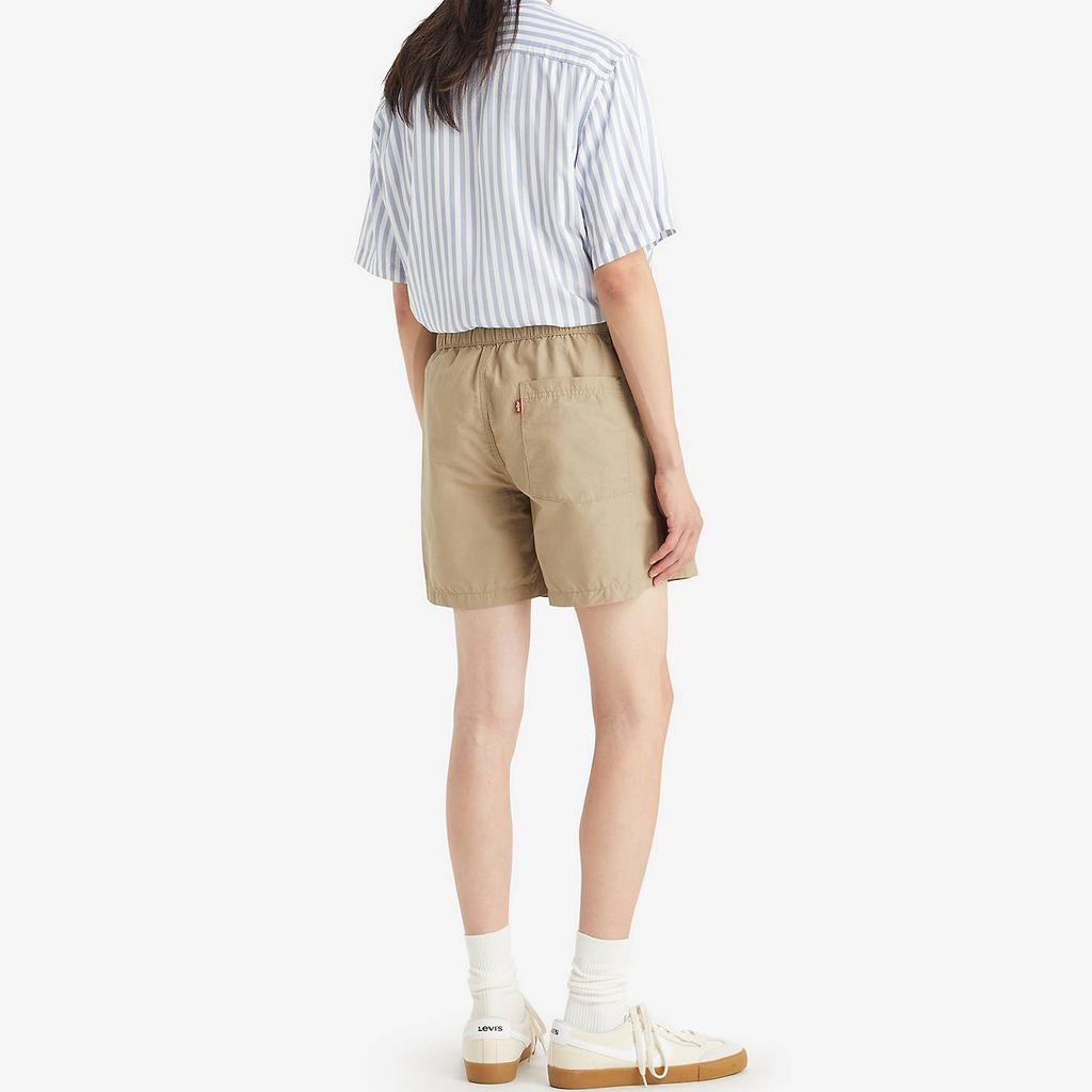 Levis Solid Color Comfortable Elastic Waist Drawstring Casual Shorts Men Shorts Brown A7366-0015