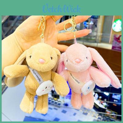 Cute White Plush Rabbit Keychain Pendant Doll Wholesale Bag Cartoon Stuffed Toy Ornament