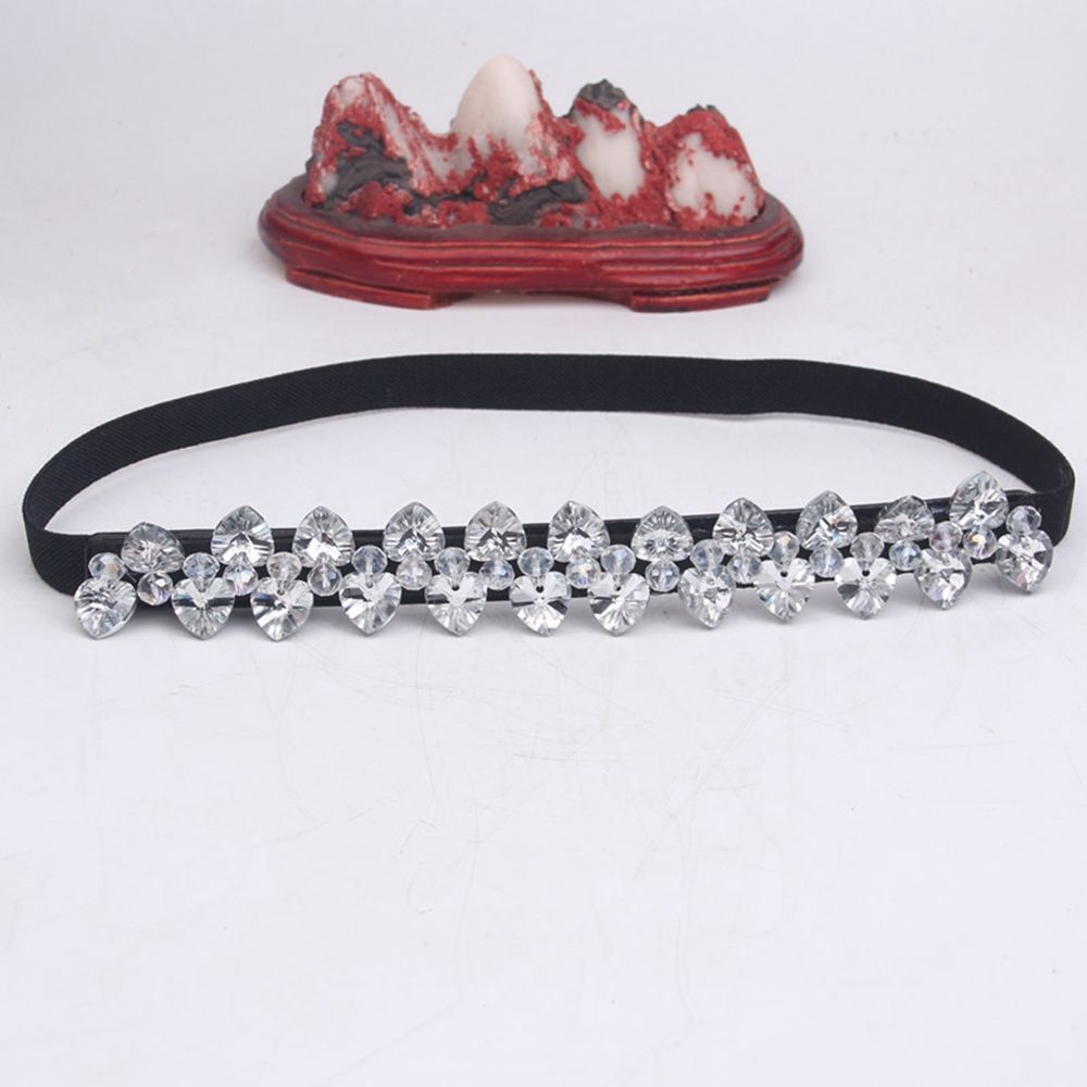 Rhinestone All-match Elastic Cummerbunds Waist Corset Belts Women Waist Belt Crystal Elastic Belt