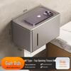 Punch-Free Wall-Mounted Gun Gray Tissue Box and Towel Holder
