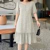 ZANZEA Women Casual Square Collar Summer Short Sleeve Floral Dress