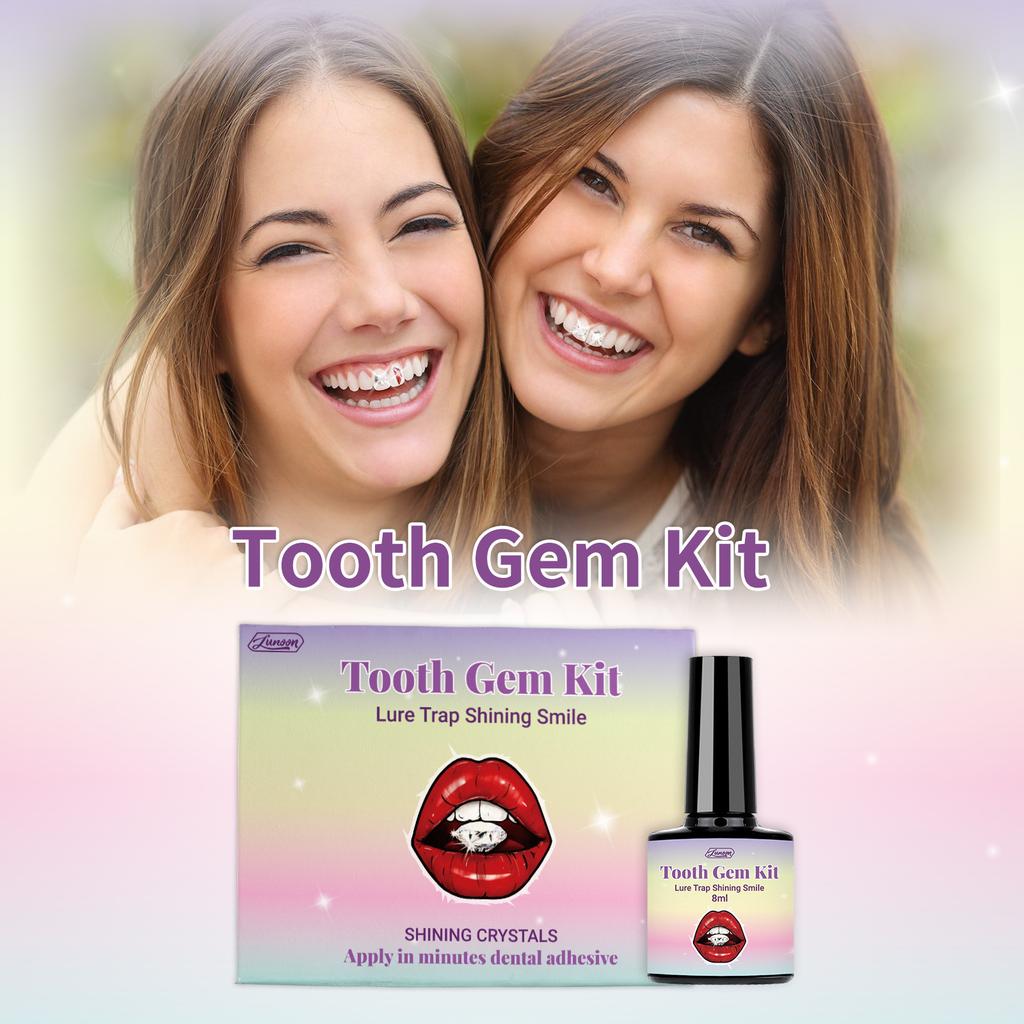Tooth Gem Full Set Kit Sparkle Tooth Jewelry Durable Easy Apply Cosmetic Dental Accessory