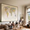 English Map Series-World Map-2019,Unframed Eduactional Poster,Wall Decor,Travel Supplies/Learning,World Map Wall Decor