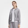 FILA Fitness Classic Simple Sports Training Casual Comfortable Versatile Hooded Knit Loose Zipper Sweatshirt Jacket Women tops A11W621508FGY