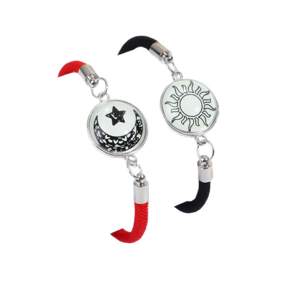 Sun and Moon Luminous Couple Bracelets - Handmade Woven Rope Valentine's Gift