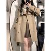 Women's Mid-Length Petite Trench Coat - 2025 Spring/Autumn, New Korean-British Style, Short & Thickened.