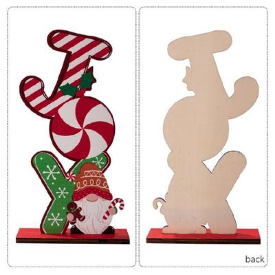 Classical Wooden Gingerbreads Man Rudolph Reindeers Christmas Figurines Paint Safe Family Friendly Decors