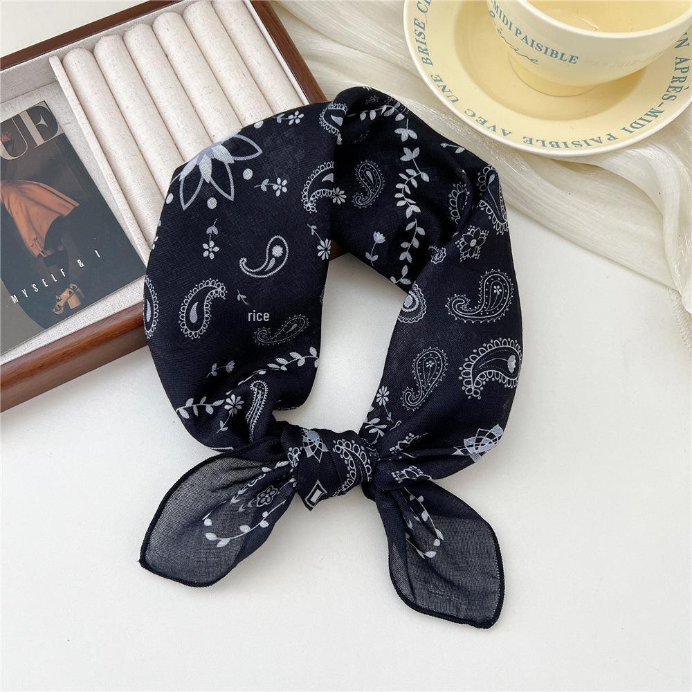 Versatile Women's Cotton Linen Small Square Scarf: Fresh, Breathable, Soft, Artistic, Ideal for Summer