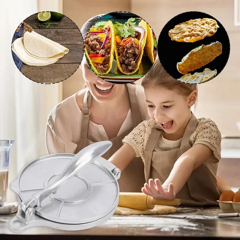 1pc Tortilla Press Maker Aluminium Alloy Manual Corn Tortillas Dough Pressing Tools Kitchen Bakeware Cooking Accessories