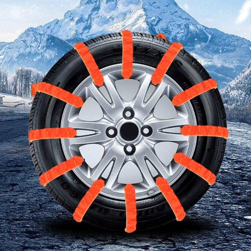 10 Stück Schneeketten für Motorräder Roller Elektrofahrrad Notfall Reifen Rad Kabel Schneeketten Anti-Rutsch Kabelbinder