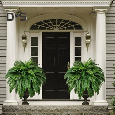 1 juego de helecho artificial resistente a los rayos UV, realista, para el hogar, oficina, boda, vegetación sintética, interior, exterior, jardín, patio, plantas de plástico, decoración de hojas de helecho falsas