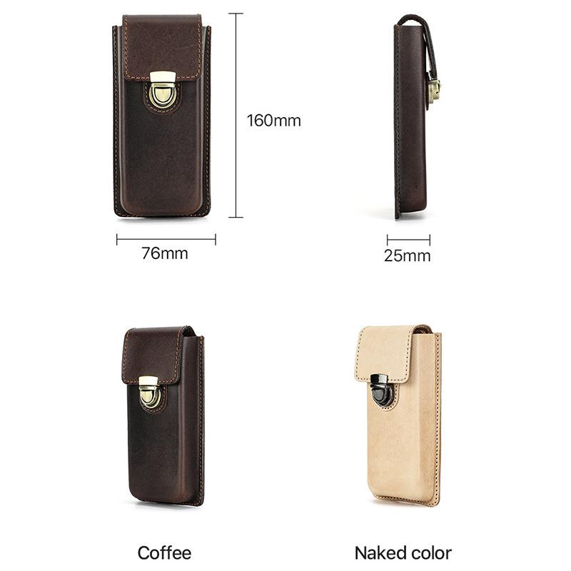 Full-Grain First-Layer Cowhide Pencil Case 3 Pcs, Handmade, Personalized And Creative Removable Pen Storage Box