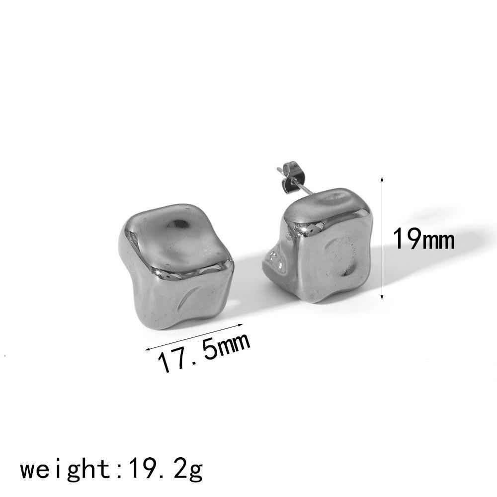 Brincos Minimalistas de Aço Para Mulheres Com Design Geométrico Dobrado Perfeitos Para a Moda de Verão