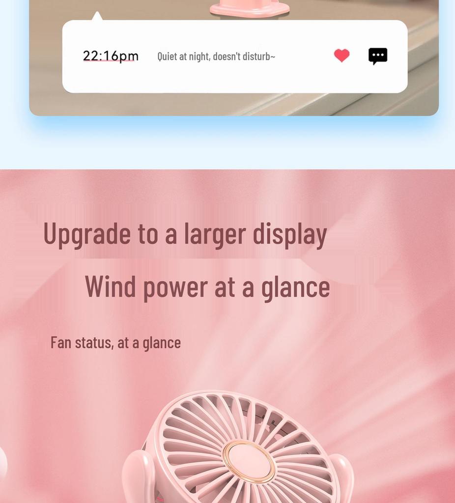 Portable USB Handheld Mini Oscillating Fan for Students and Dorms