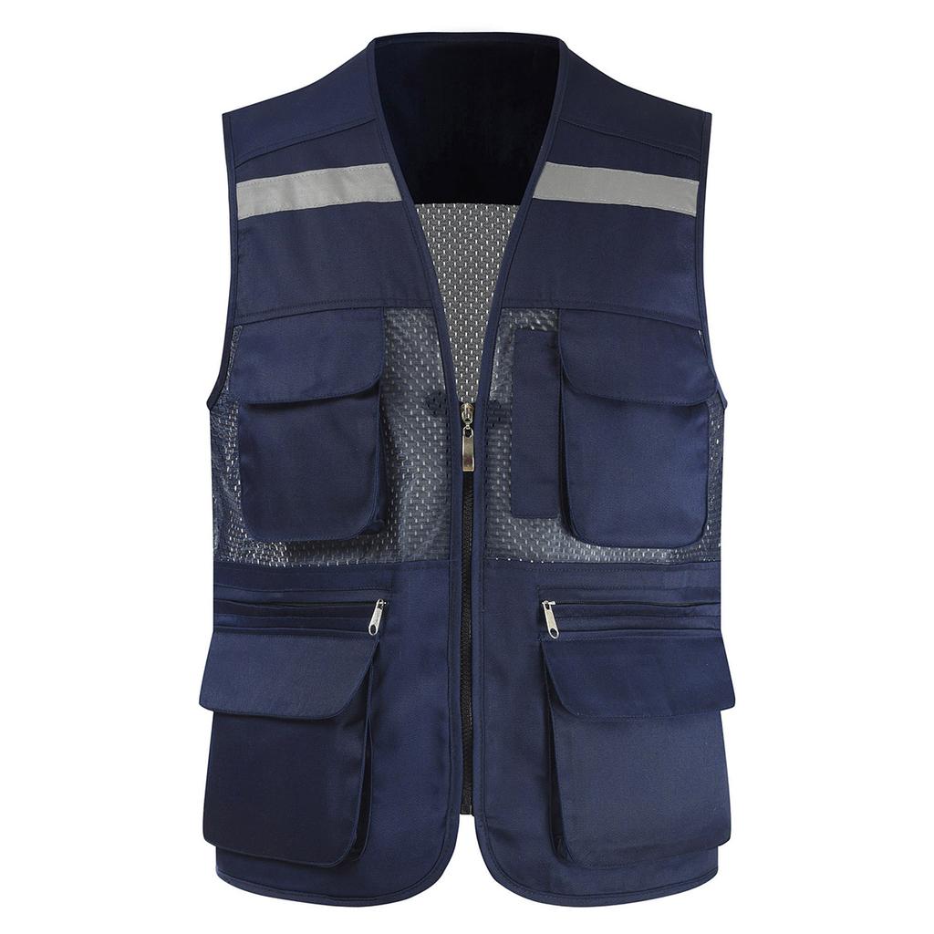 Men's Summer Mesh Vest Photography Work Multi-Pockets Outdoors Journalist's Vest Sleeveless Jackets