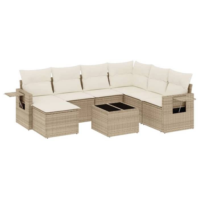 VidaXL Salon de Jardin avec Coussins 8 pcs, Canapés de Terrasse, Ensemble de Meubles de Patio, Mobilier d'Extérieur, Beige 3220507