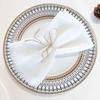 6pcs Tea Towel 42x42cm Tassel Napkins Sage Green Retro Style Fringed Napkins Reusable Gauze Napkins Party Setting