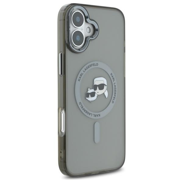 Karl Lagerfeld KLHMP16MHLSKCK iPhone Plus 6.7" black/black hardcase IML Metal Karl&Choupette Head MagSafe