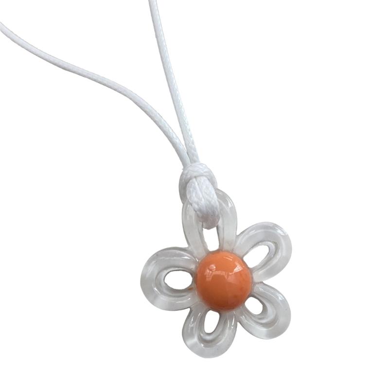 

Hollow Flower Pendants Necklace Resin Flower Rope Chain Choker Crystal Flower Necklace Jewelry Ornament Birthday Gifts