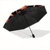 1pc Scary Pumpkin Automatic Opening and Closing Umbrella - Lightweight 3-Fold Design, Suitable for Fans, Travel, Daily Use - Official Product, In