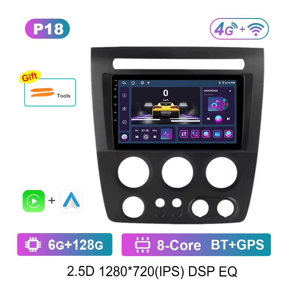 Carplay Touch Screen for Hummer H3 2005 - 2010 Android Intelligent System GPS Navigation Car Video Multimedia Player WiFi BT 4G