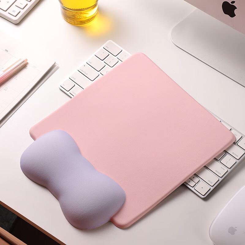 KAL Ergonomic Pink Purple Mouse Pad & Keyboard Wrist Rest Set