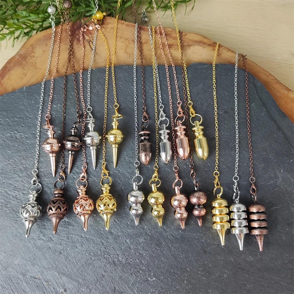 Cone 100% Copper Brass Metal Pendant Pendulum for Divination Dowsing Reiki Healing Egyptian Isis Pendulos Professional A001