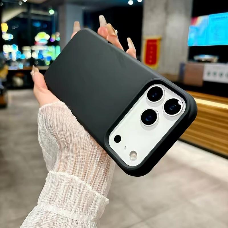 Bright Fluorescent Liquid Silicone Phone Case For iPhone 17 Air 17Pro 16 ProMax Silicone Button Protection Matte Solid Soft Cover