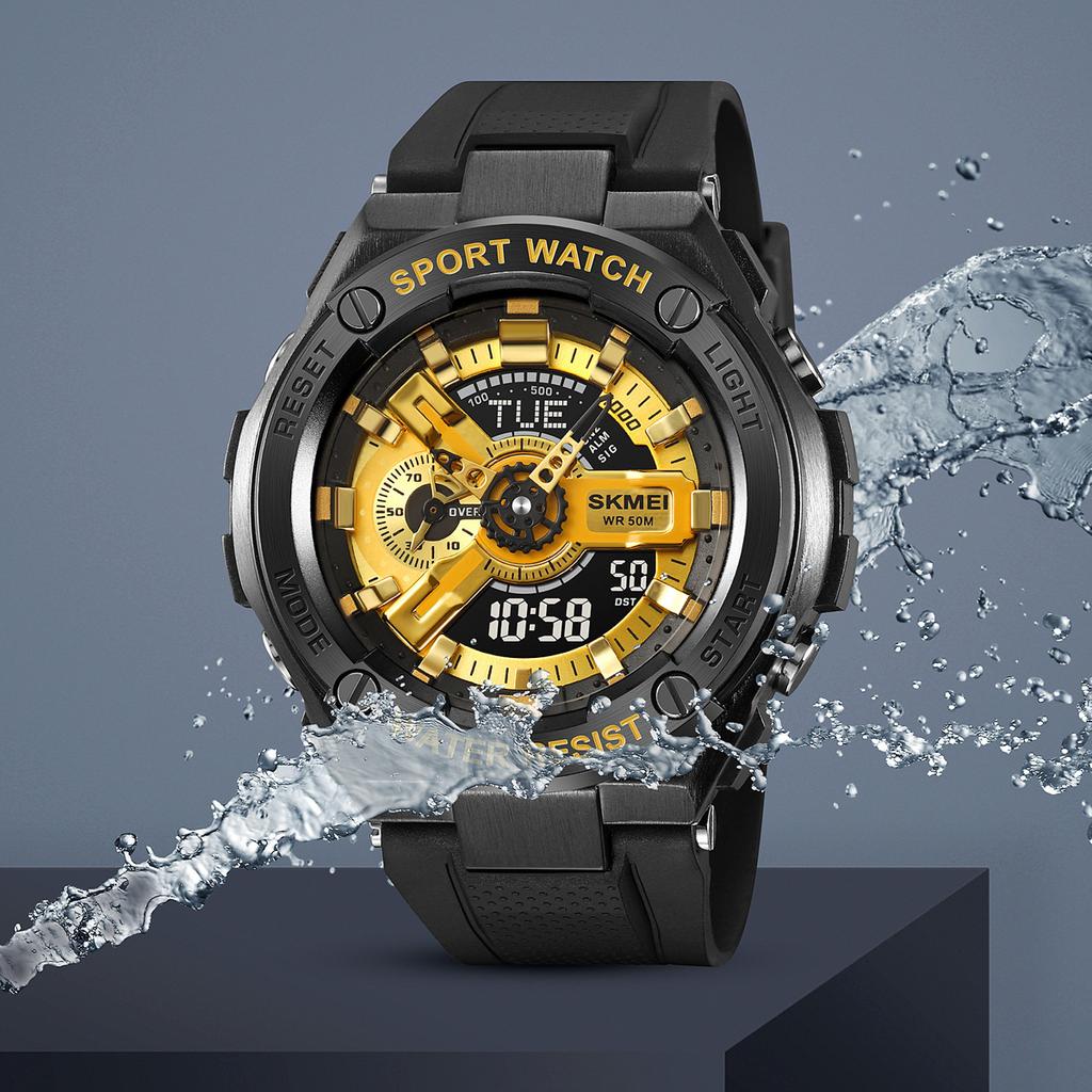 Moment Beauty Men's Sports Watch Luminous Waterproof Electronic Watch Alarm Clock Multifunctional Electronic Watch Student Watch