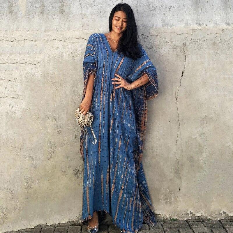 Šaty Bohemian Beach Kaftan pro ženy Barva na kravatu Letní Maxi Župan Letní Plavky Přikrývky Sváteční plavky