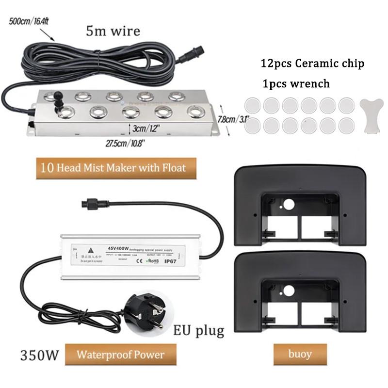 2/4/6/8/10/12 Cabeças Industrial Ultrassônico Criador de Névoa Nebulizador Aço Inoxidável Umidificador de Ar Pulverizador de Névoa para Jardim