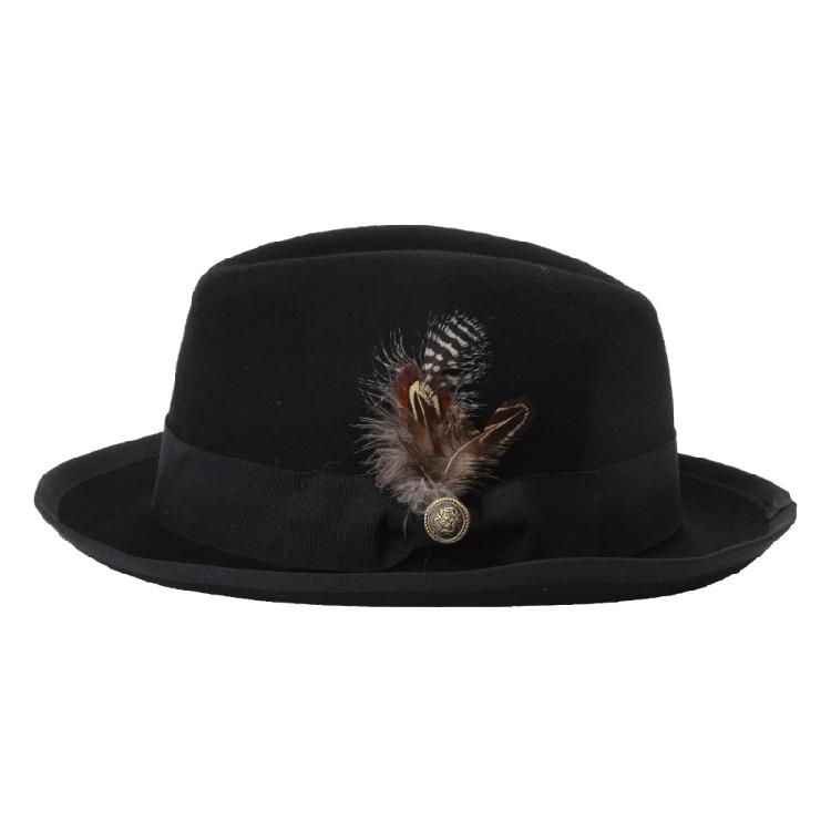 Unisex Woolen Felt Panama Hat Masquerade Ball Fedora Hat Role Playing Party Hat