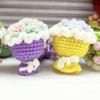 Hand-Knitted Yarn Mini Bouquet Keychain Pendant