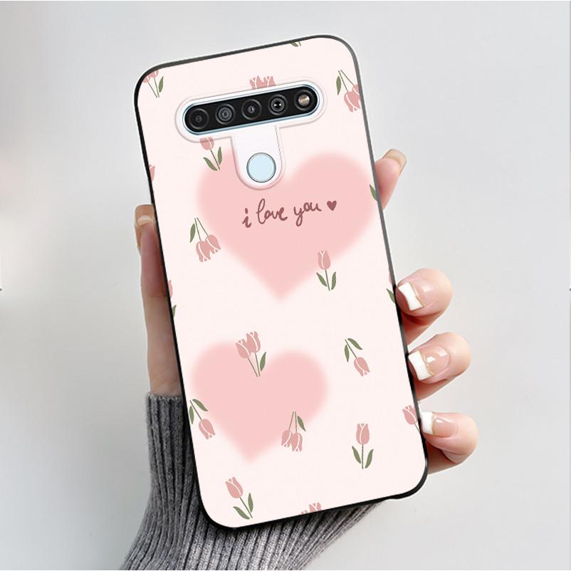 Printing Pattern Case For LG Q61 / LG K61 / LG Q70 Cover Fundas Soft Silicone Black Shell Cute Flower Cartoon Casing Coque Capa