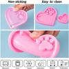 2 Stück Herz Silikonform Herz Pfote Schlüsselanhänger Anhänger Formen Mit 2 Stück Schlüsselringen Für DIY Schokolade Süßigkeit Kuchenaufleger Dekoration