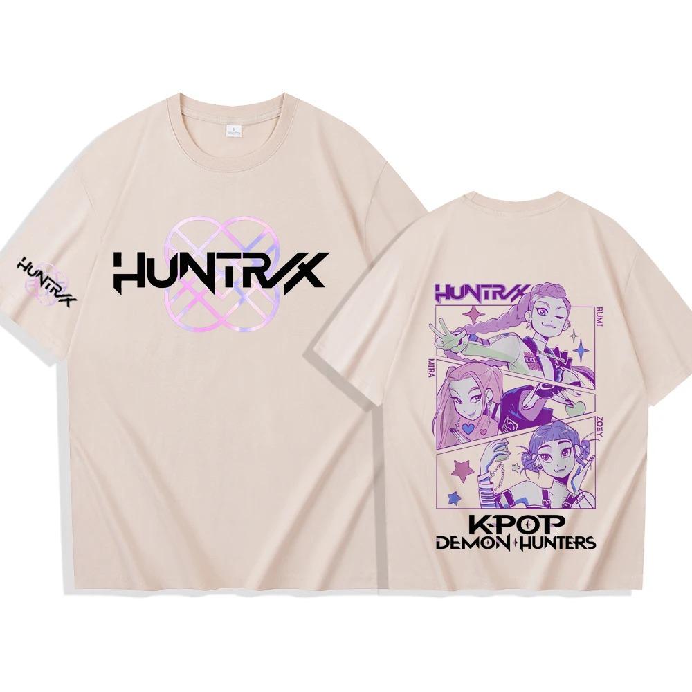 Trend Loose Tops Unisex Street Hip Hop Fashion Casual T-Shirt Anime K-Pop Demon Hunters Tees Harajuku O-neck Casual Shirt Gift