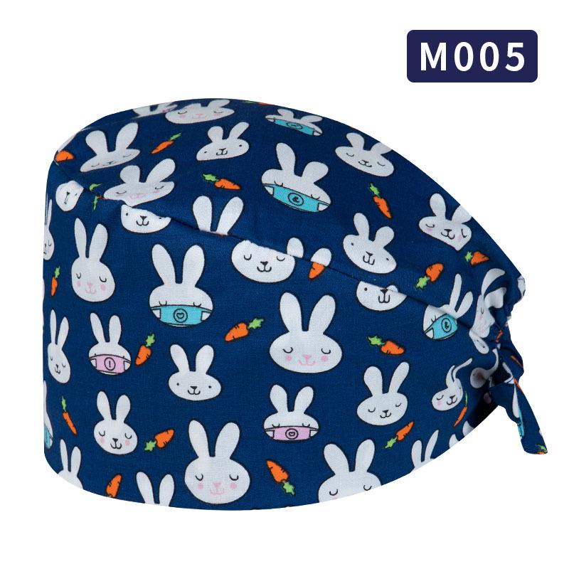 Unisex All-Cotton Printed Surgical Cap for Medical and Food Services