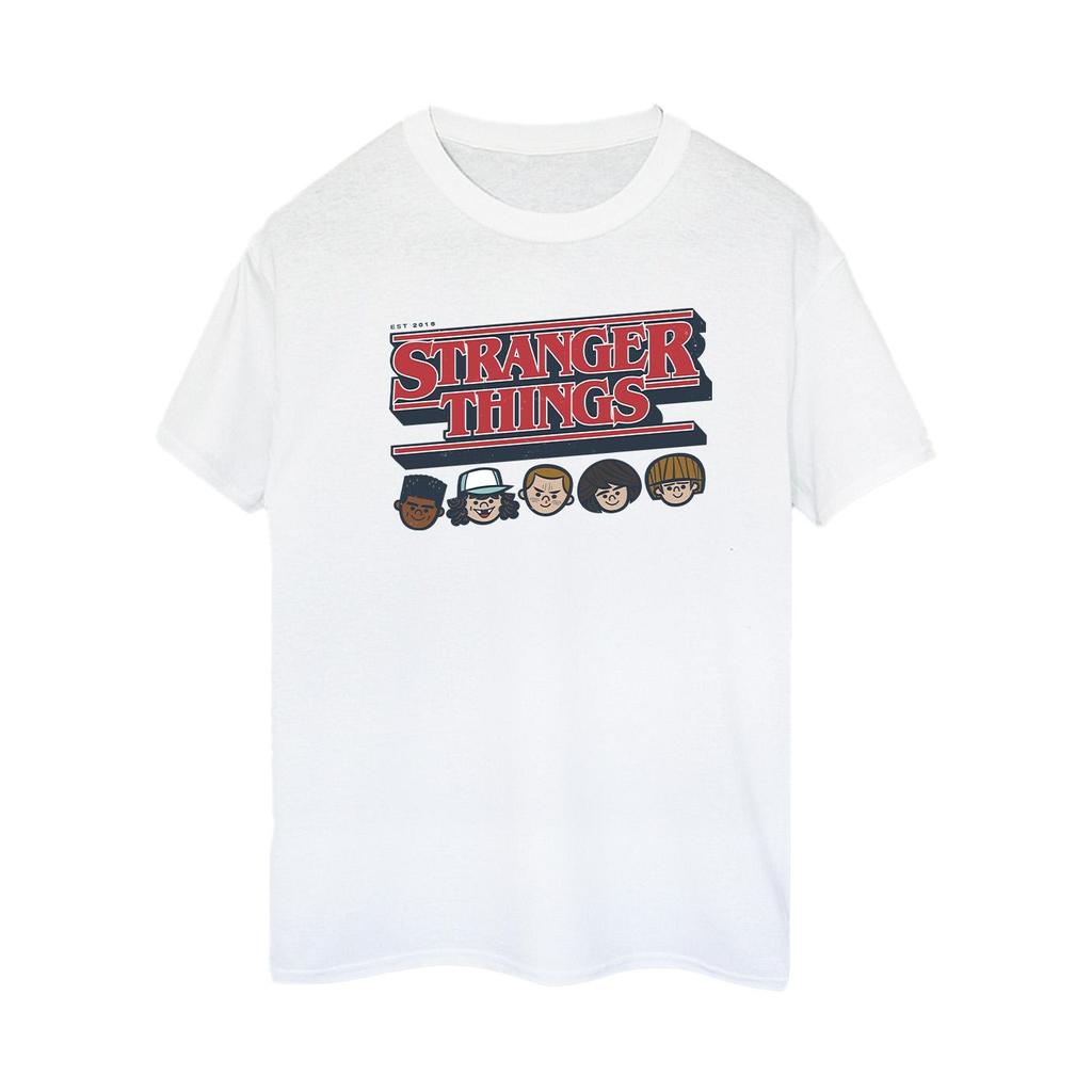 Netflix Womens/Ladies Stranger Things Caricature Logo Cotton Boyfriend T-Shirt