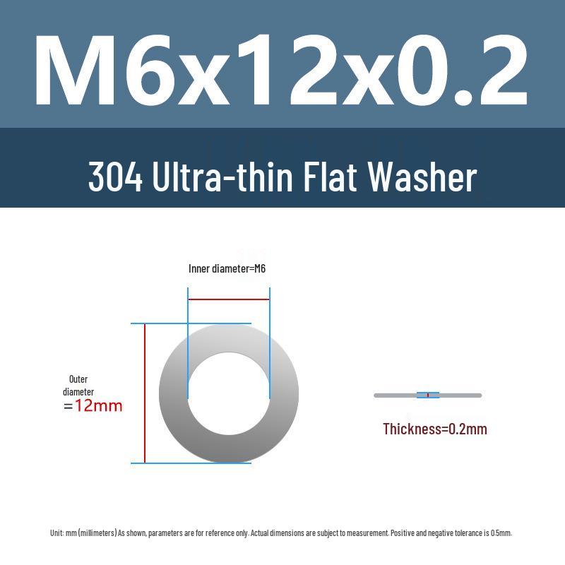 Yigu 304 Stainless Steel Flat Washer Shim Ring (Sizes M3, M4, M5, M8)