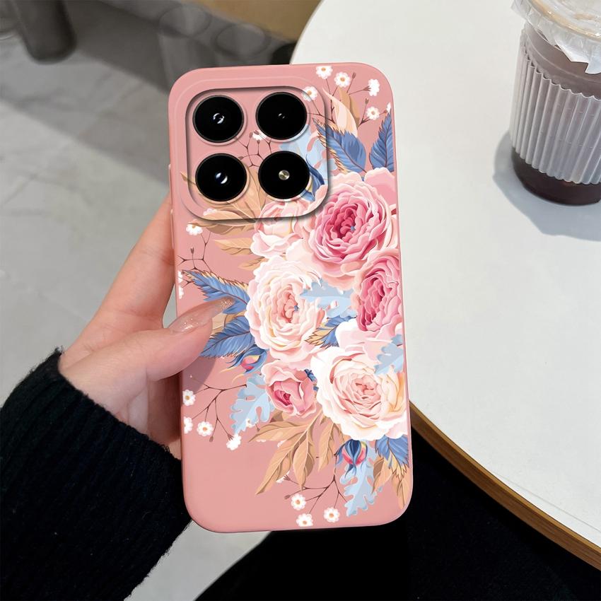 For Xiaomi 17 14 14T 15 15T Pro Poco C71 C75 M7 M8 F7 F8 Phone Case Cute Flower Avocado Pattern Shockproof Silicone Back Cover Shell For Xiaomi Casing