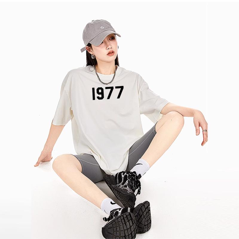 ESSENTIALS Short Sleeve Cotton Heavy T-shirt for Men and Women Summer Slimming American High Street Design Emotional Pair Top